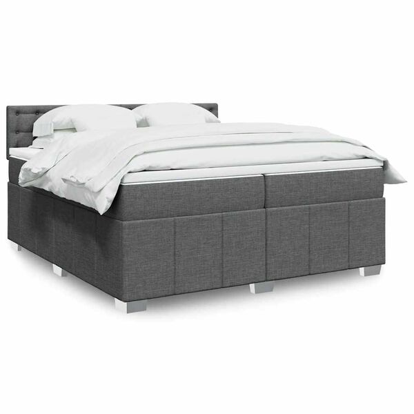 vidaXL Boxspring posteľ s matracom tmavosiv&aacute; 200x200 cm l&aacute;tka