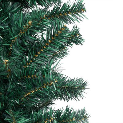 vidaXL Úzky umelý vianočný stromček s LED a podstavcom zelený 150 cm