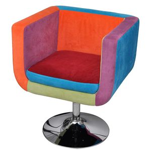 vidaXL Kreslo v tvare kocky, patchwork, l&aacute;tka