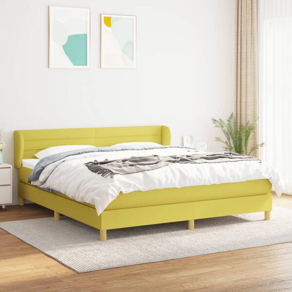 vidaXL Boxspring posteľ s matracom zelen&aacute; 180x200 cm l&aacute;tka