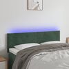 vidaXL Čelo postele s LED tmavozelen&eacute; 144x5x78/88 cm zamat
