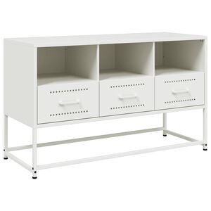 vidaXL TV skrinka biela 100,5x39x60,5 cm oceľ