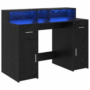 vidaXL St&ocirc;l so z&aacute;suvkou Čierny dub 120 x 55 x 91 cm Kompozitn&eacute; drevo