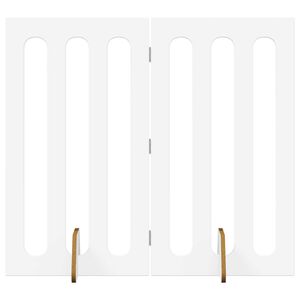 vidaXL Skl&aacute;pacia bezpečnostn&aacute; z&aacute;brana pre dom&aacute;ce zvierat&aacute; 2 pcs Biely