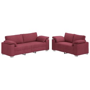 vidaXL Pohovka 2 pcs V&iacute;no červen&eacute; 219 x 80 x 82 cm l&aacute;tka