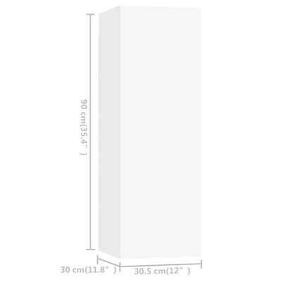 vidaXL 4-dielna súprava TV skriniek biela drevotrieska
