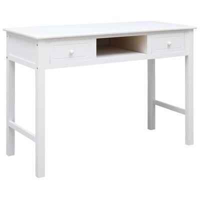vidaXL Stôl biely 108x45x76 cm masívne drevo paulovnia