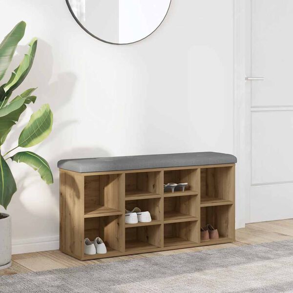 vidaXL Lavička na topánky Artisan Dub 102x32x50 cm Konštrukčné drevo