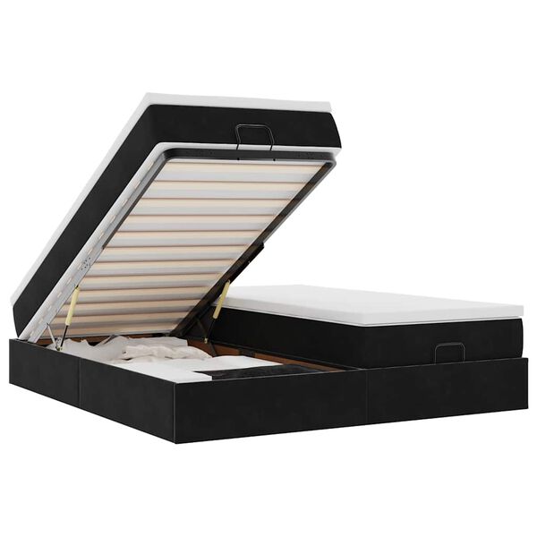 vidaXL Osmanský rám postele s matracmi čierna 160x200 cm zamat