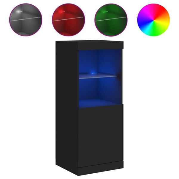 vidaXL Komoda s LED svetlami čierna 41x37x100 cm