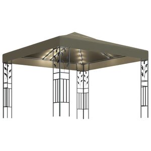 vidaXL Alt&aacute;nok s LED reťazou 3x3 m, sivohned&yacute;