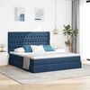 vidaXL Postel s &uacute;ložn&yacute;m prostorem a matrac&iacute; Modr&aacute; 160 x 200 cm