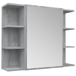 vidaXL Zrkadlov&aacute; skrinka siv&aacute; sonoma 80x20,5x64 cm spracovan&eacute; drevo