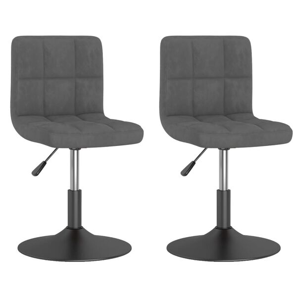 vidaXL Otočné jedálenské stoličky 2 ks tmavosivé zamatové