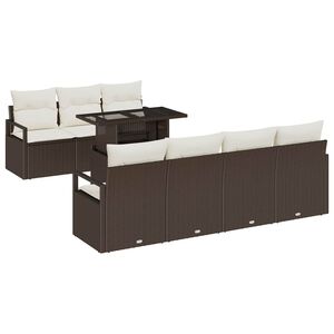 vidaXL S&uacute;prava z&aacute;hradn&yacute;ch pohoviek s vank&uacute;&scaron;om 8 pcs Hned&aacute; Poly ratan