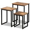 vidaXL Stohovateľn&eacute; konferenčn&eacute; stol&iacute;ky, 3 kusy, recyklovan&eacute; teakov&eacute; drevo