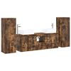 vidaXL Sada k&uacute;peľňov&eacute;ho n&aacute;bytku 5 ks Dymov&yacute; dub 33 x 34,5 x 100 cm