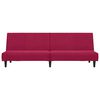 vidaXL 2-miestna rozkladacia pohovka, vínovo červená, zamat
