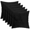 vidaXL Poťah na podložku 6 pcs HEERLEN Čierna 30 x 30 cm Flanel
