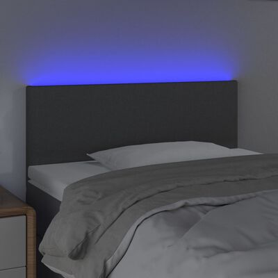 vidaXL Čelo postele s LED tmavosivé 80x5x78/88 cm látka