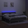 vidaXL Posteľ boxsping s matracom a LED tmavosiv&aacute; 180x200 cm l&aacute;tka