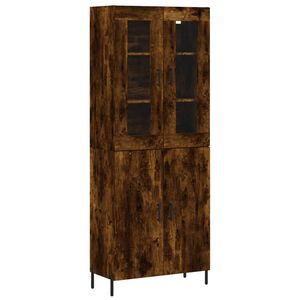 vidaXL Vysok&aacute; skrinka dymov&yacute; dub 69,5x34x180 cm spracovan&eacute; drevo