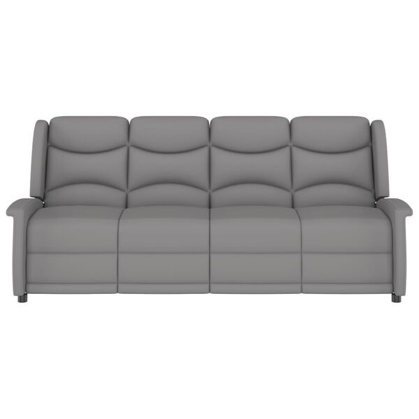 vidaXL 4-miestne sklápacie masážne kreslo, svetlosivé, mikrovlákno