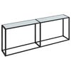 vidaXL Konzolov&yacute; stol&iacute;k biely mramor 220x35x75,5 cm tvrden&eacute; sklo
