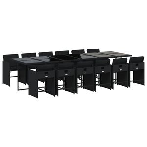 vidaXL 13-dielna z&aacute;hr. jed&aacute;lensk&aacute; s&uacute;prava s vank&uacute;&scaron;mi čierna polyratan