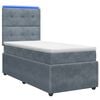 vidaXL LED boxspring posteľ s matracom Tmavosiv&aacute; 80 x 200 cm Zamat