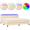 vidaXL Posteľ boxsping s matracom a LED kr&eacute;mov&aacute; 200x200 cm l&aacute;tka