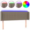 vidaXL Čelo postele s LED sivohned&eacute; 147x16x78/88 cm l&aacute;tka