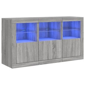 vidaXL Komoda s LED svetlami siv&aacute; sonoma 123x37x67 cm