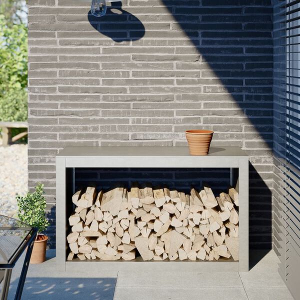 vidaXL Reg&aacute;l na krbov&eacute; drevo 100x40x60 cm, nehrdzavej&uacute;ca oceľ