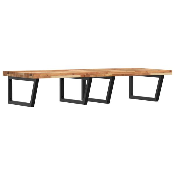 vidaXL Polica pod um&yacute;vadlo n&aacute;stenn&aacute; oceľ a ak&aacute;ciov&yacute; mas&iacute;v