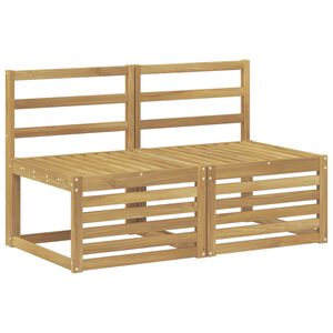 vidaXL 2 Kus Z&aacute;hradn&aacute; stredn&aacute; sedačka Pevn&eacute; ak&aacute;ciov&eacute; drevo Biela