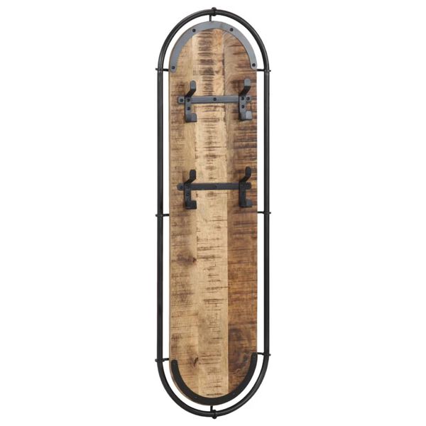 vidaXL Nástenné vešiaky na kabáty s 4 háčikmi 2ks surový mangový masív