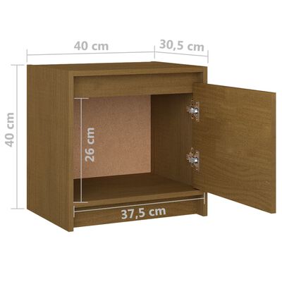 vidaXL Nočný stolík medovo-hnedý 40x30,5x40 cm borovicový masív