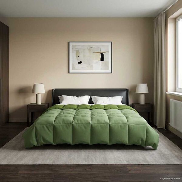 vidaXL Zimn&yacute; prehoz &Scaron;nurovan&yacute; Zelen&aacute; 200 x 200 cm Mikrovl&aacute;kno