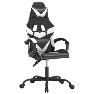 vidaXL Hern&aacute; stolička čierna a biela umel&aacute; koža