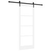 vidaXL Posuvn&eacute; dvere Biela 83 x 211 cm Mas&iacute;vne borovicov&eacute; drevo a sklo
