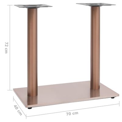 vidaXL Noha pre bistro stôl mosadzná 70x40x72 cm nehrdzavejúca oceľ