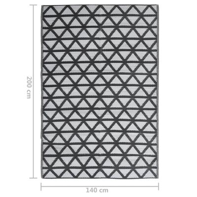 vidaXL Vonkajší koberec čierny 140x200 cm PP