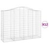 vidaXL Obl&uacute;kov&eacute; gabionov&eacute; ko&scaron;e 12 ks 200x50x140/160 cm pozink. železo
