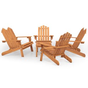 vidaXL 5-dielna z&aacute;hradn&aacute; sedacia s&uacute;prava Adirondack ak&aacute;ciov&yacute; mas&iacute;v
