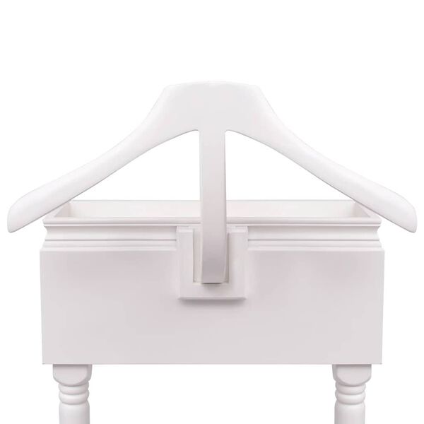 vidaXL Ve&scaron;iak na oblečenie so skrinkou, dreven&yacute;, biely