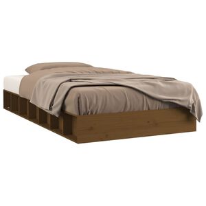 vidaXL Posteľn&yacute; r&aacute;m medov&yacute; mas&iacute;vne drevo 75x190 cm mal&eacute; jednol&ocirc;žko