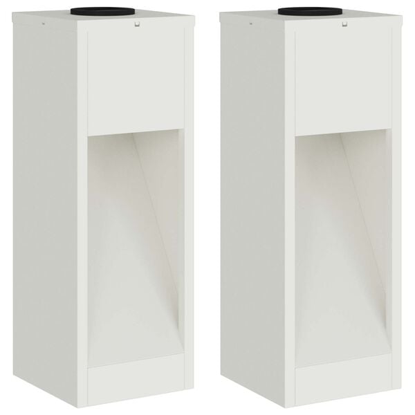 vidaXL Solárna LED chodníková lampa 2 pcs Biela Studená valcovaná oceľ