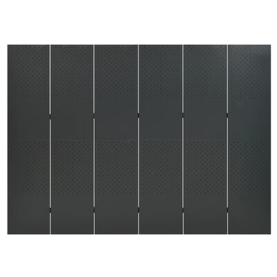 vidaXL Paraván so 6 panelmi, antracitový 240x180 cm oceľ