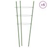 vidaXL Podpery pre z&aacute;hradn&eacute; rastliny s 3 kr&uacute;žkami 5ks zelen&eacute; 75cm oceľ